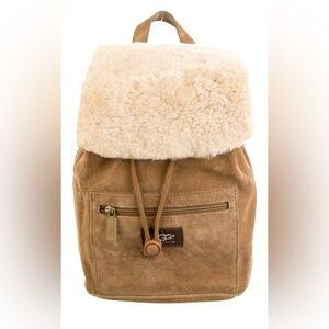 UGG Chestnut Suede & Shearling Backpack